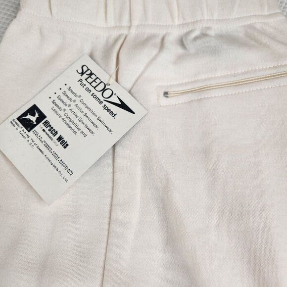 Vintage 80s Speedo Joggers Sweat Pants Ivory Mens S NEW Deadstock Straight Leg - Picture 4 of 7
